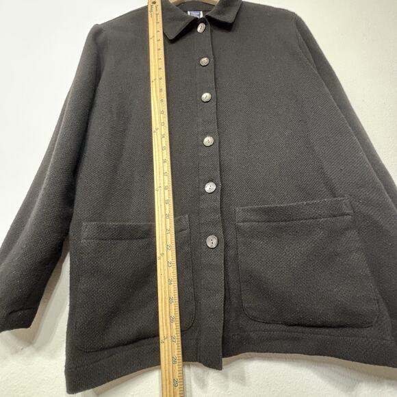 Lands End Wool Blend Cardigan Jacket Sz 10 Cottage Granny Lagenlook Minimalist - Picture 5 of 9